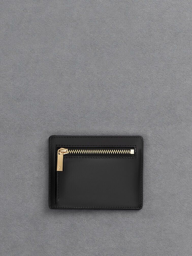 Carli Leather Multi-Slot Card Holder, Black, hi-res