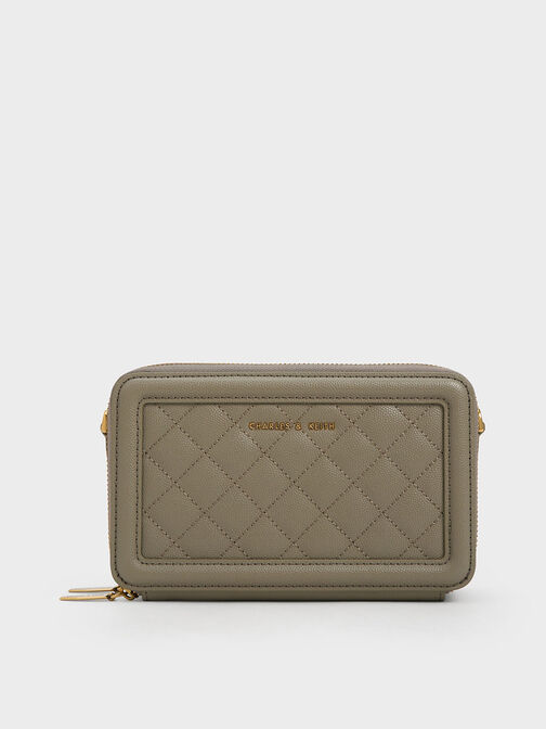 Quilted Boxy Long Wallet, , hi-res