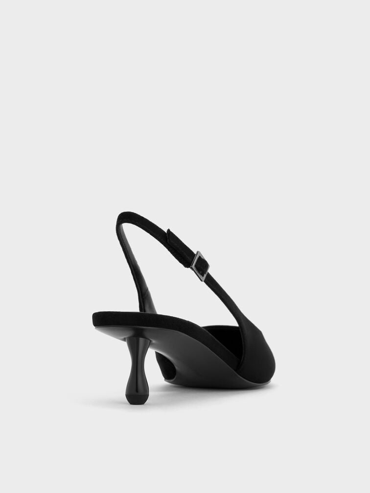 รองเท้าปิดส้นวัสดุหนังกลับสังเคราะห์แบบรัดส้นรุ่น Ruthie, สีแบล็คเท็กซ์เจอร์, hi-res