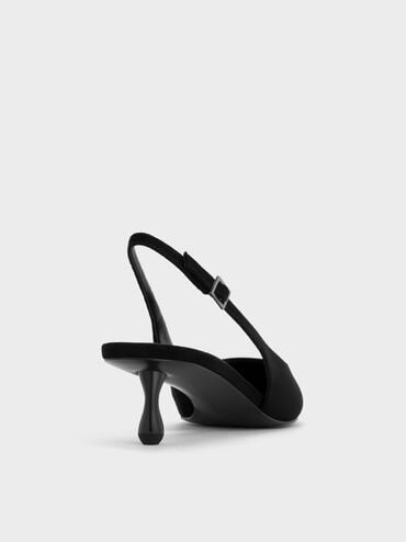 รองเท้าปิดส้นวัสดุหนังกลับสังเคราะห์แบบรัดส้นรุ่น Ruthie, สีแบล็คเท็กซ์เจอร์, hi-res