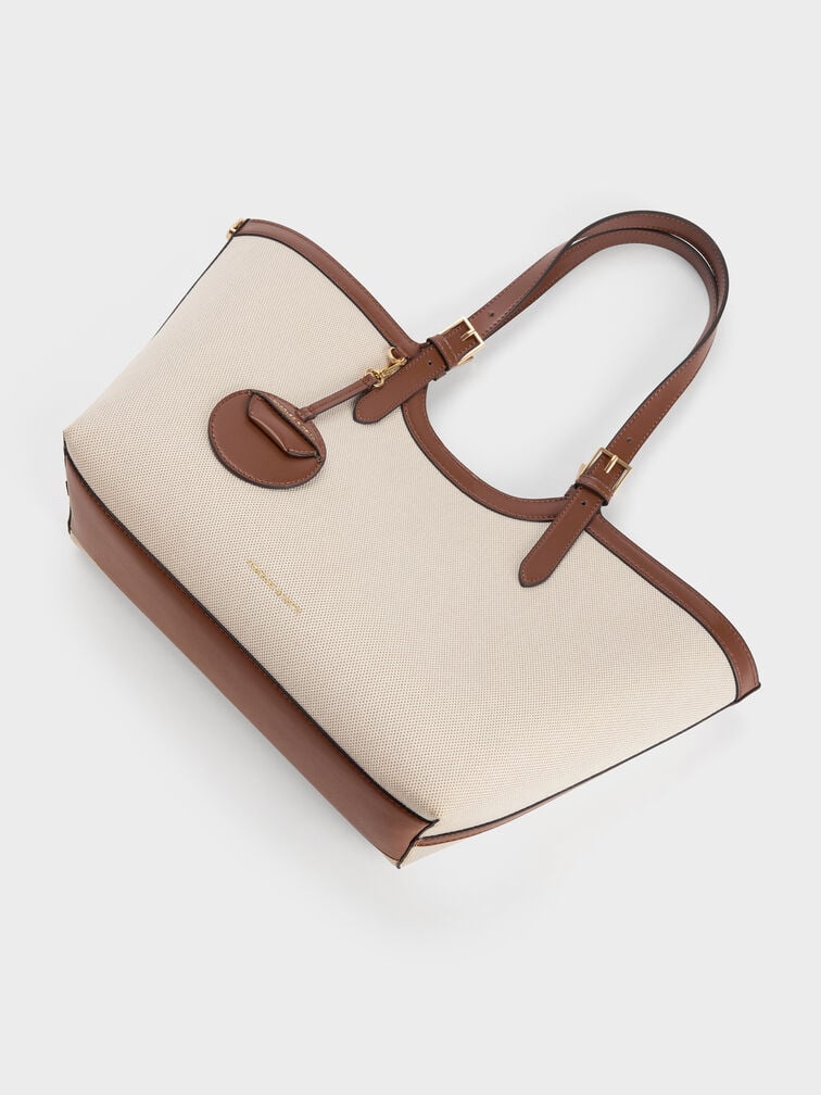 XL Enola Canvas Tote Bag, Chocolate, hi-res