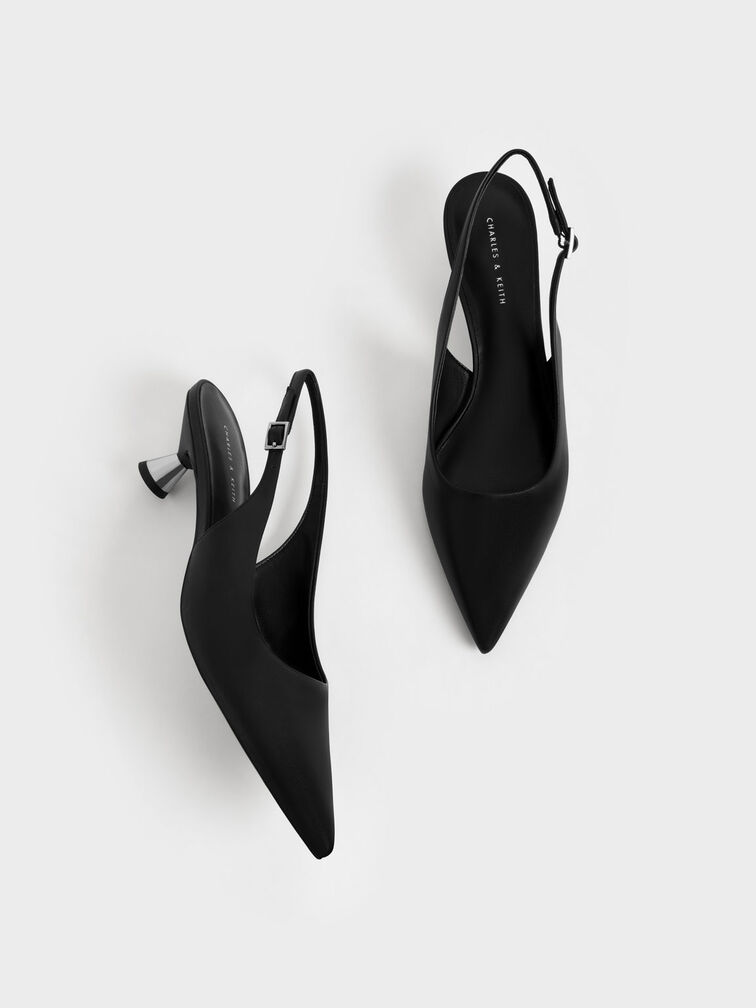 Spool Heel Slingback Pumps, , hi-res