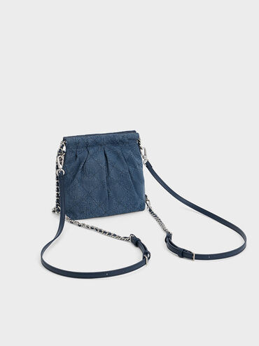 Duo Denim Chain-Handle Two-Way Backpack, , hi-res