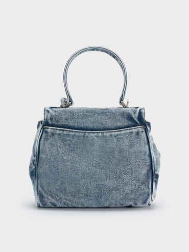 Arita Denim Jeans Top Handle Bag, Denim Blue, hi-res