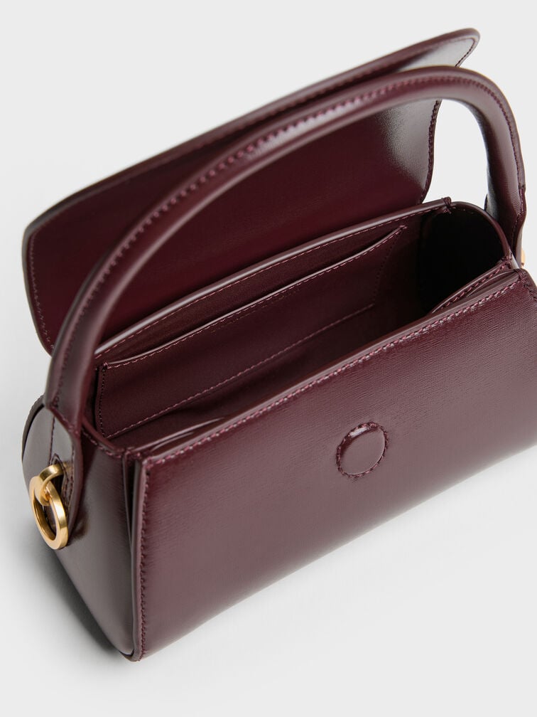 Kaila Front Flap Top Handle Bag, Wineberry Red, hi-res