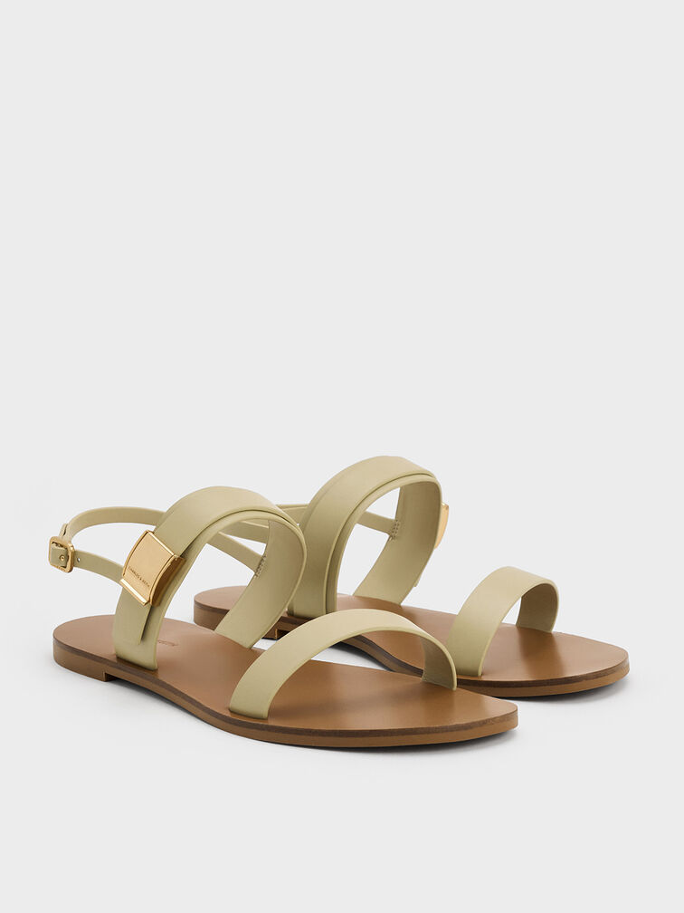 Yvette Double-Strap Sandals, Green, hi-res