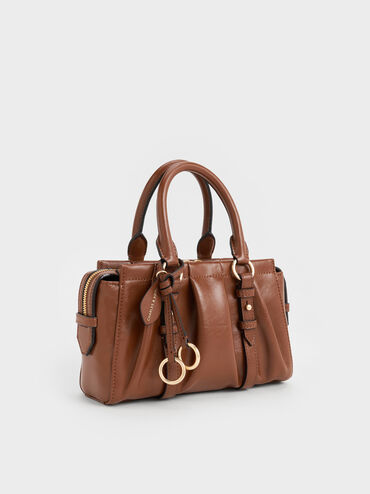 Britton Top Handle Tote Bag, Chocolate, hi-res