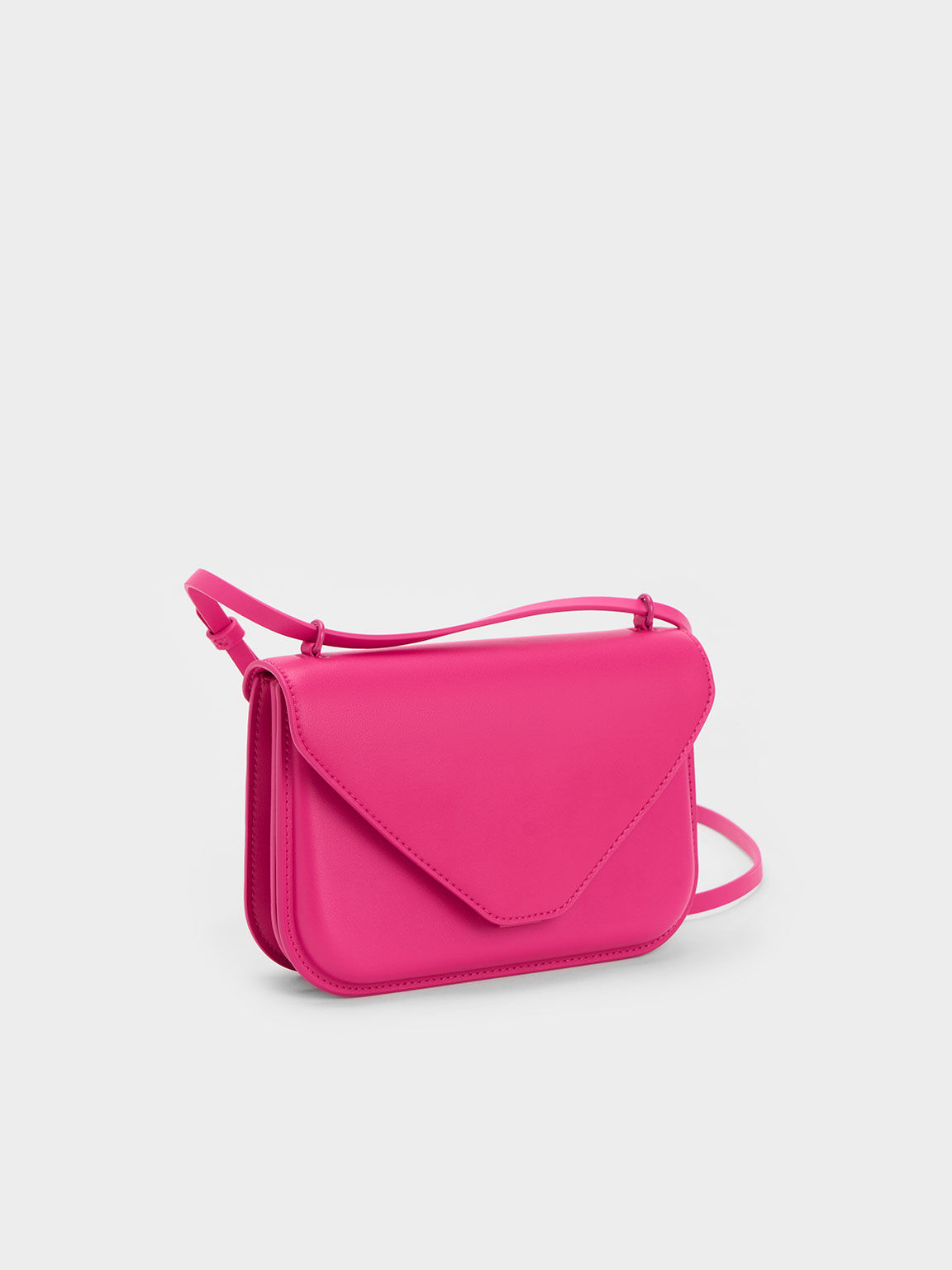 Fuchsia Camelia Envelope Crossbody Bag CHARLES & KEITH TH