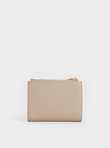 Harmonee Top-Zip Small Wallet, Taupe, hi-res