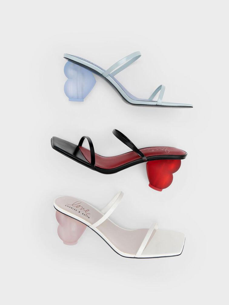 Heart Heel Strappy Sandals, , hi-res