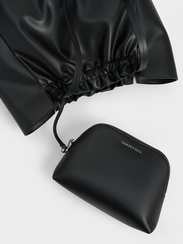 Brigette Ruched Tote Bag, Noir, hi-res