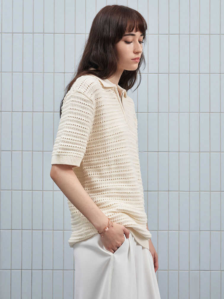กำไลข้อมือหินทรงหัวใจดีไซน์สายโซ่รุ่น Annalise, สีโรสโกลด์, hi-res