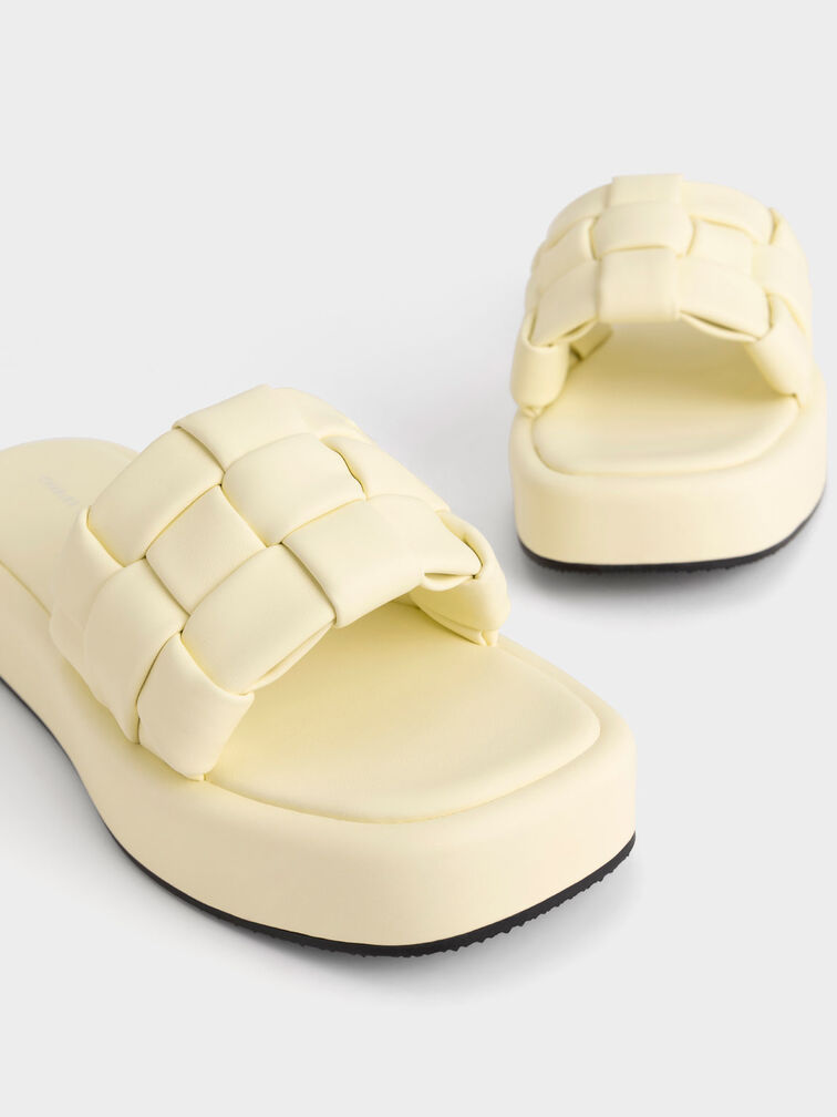 Interwoven Strap Platform Sandals, , hi-res