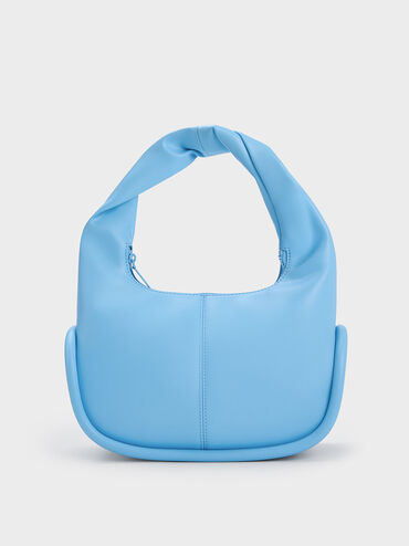Tubular Slouchy Hobo Bag, สีฟ้า, hi-res