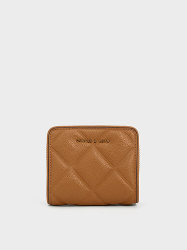 Anwen Quilted Zip-Around Wallet, Chocolate, hi-res