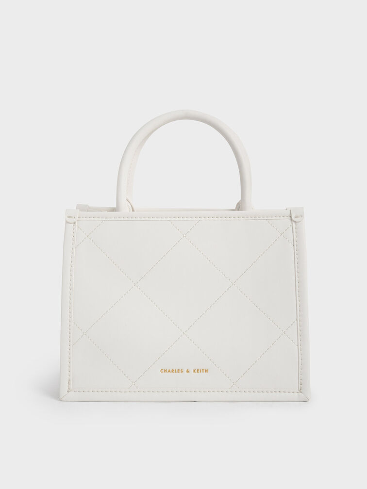 Celia Quilted Double Handle Tote Bag, , hi-res