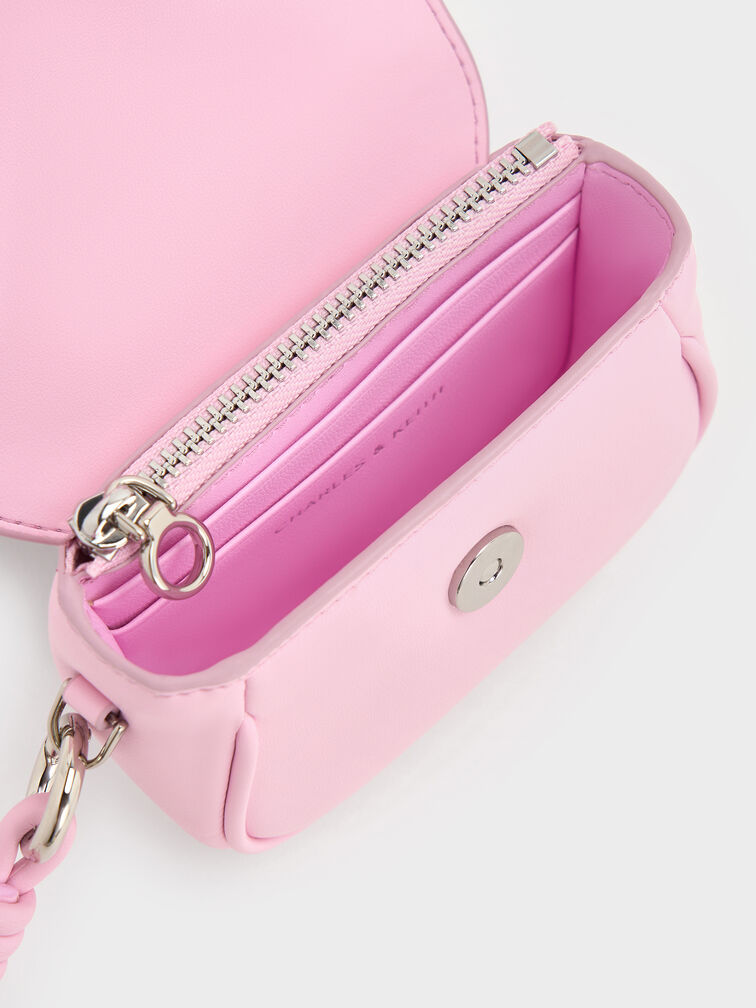 กระเป๋าคล้องข้อมือดีไซน์สายแบบผูกปมรุ่น Sammie, สีบับเบิ้ลกัมพิ้งค์, hi-res