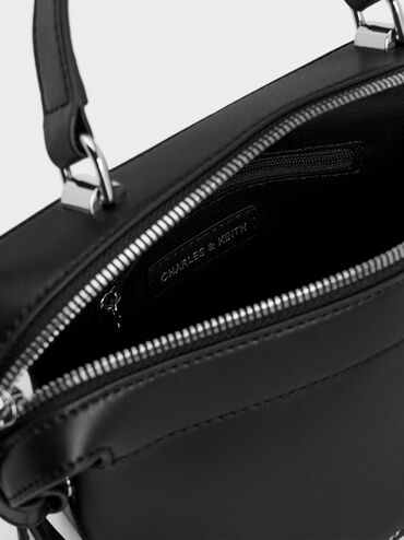 Aurelie Knotted Top Handle Bag, Noir, hi-res
