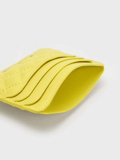 Cleo Quilted Card Holder, Yellow, hi-res