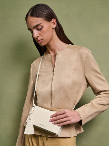 กระเป๋าสตางค์ใบยาวรุ่น Beryl, สีครีม, hi-res