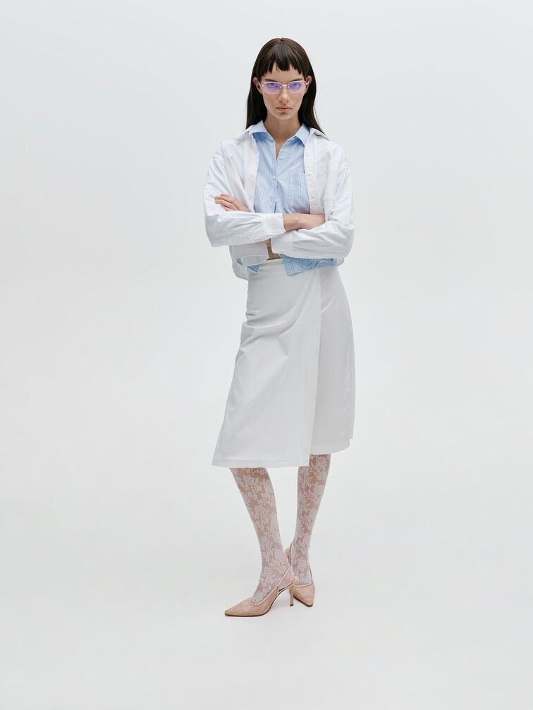 รองเท้าปิดส้นแบบมีสายรัดข้อเท้าดีไซน์ลูกไม้และผ้าซาติน, สีนู้ด, hi-res