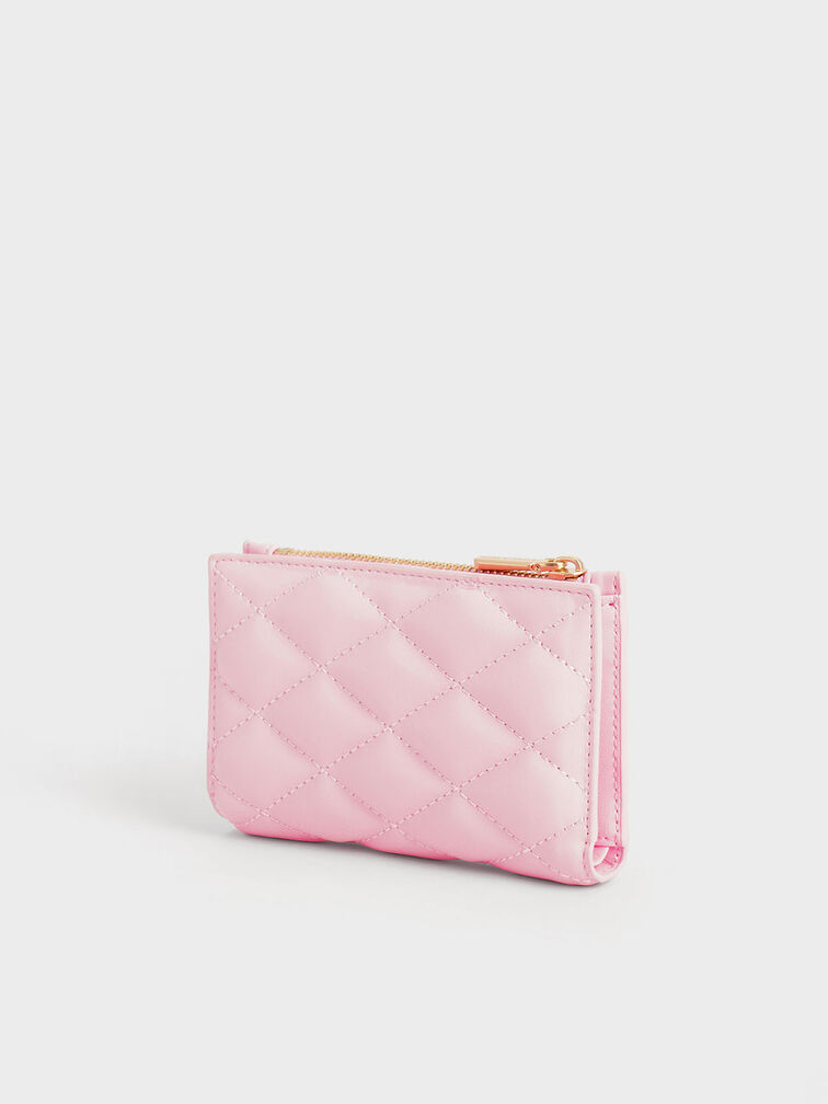 Lillie Quilted Mini Wallet, สีชมพู, hi-res