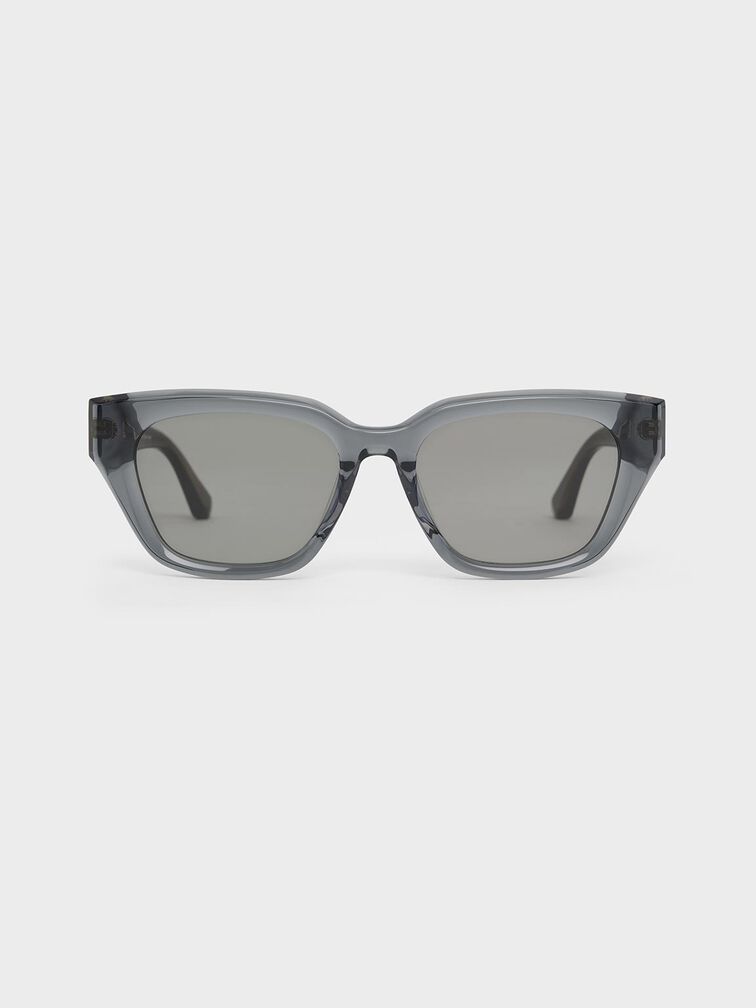 Recycled Acetate Cat-Eye Sunglasses, Navy, hi-res