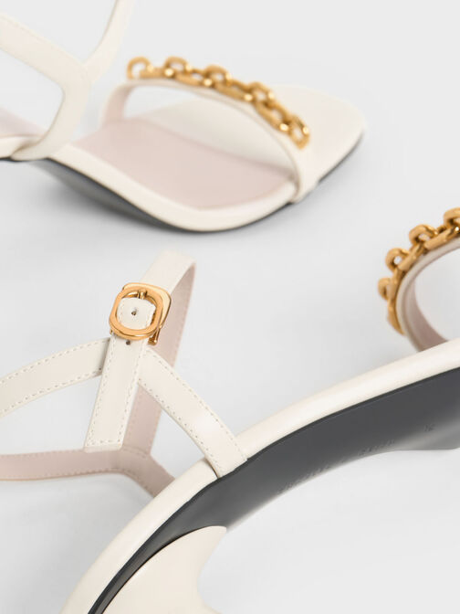 Chain Link Heeled Sandals, , hi-res