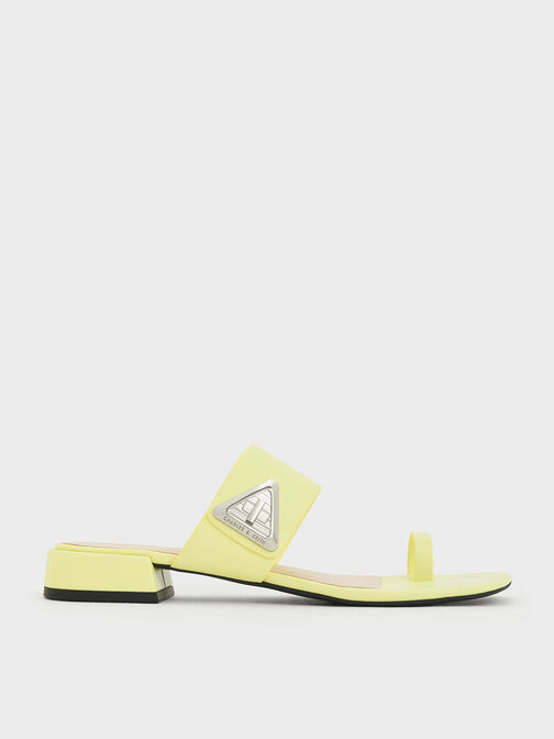Trice Metallic Accent Toe-Ring Sandals, Lime, hi-res