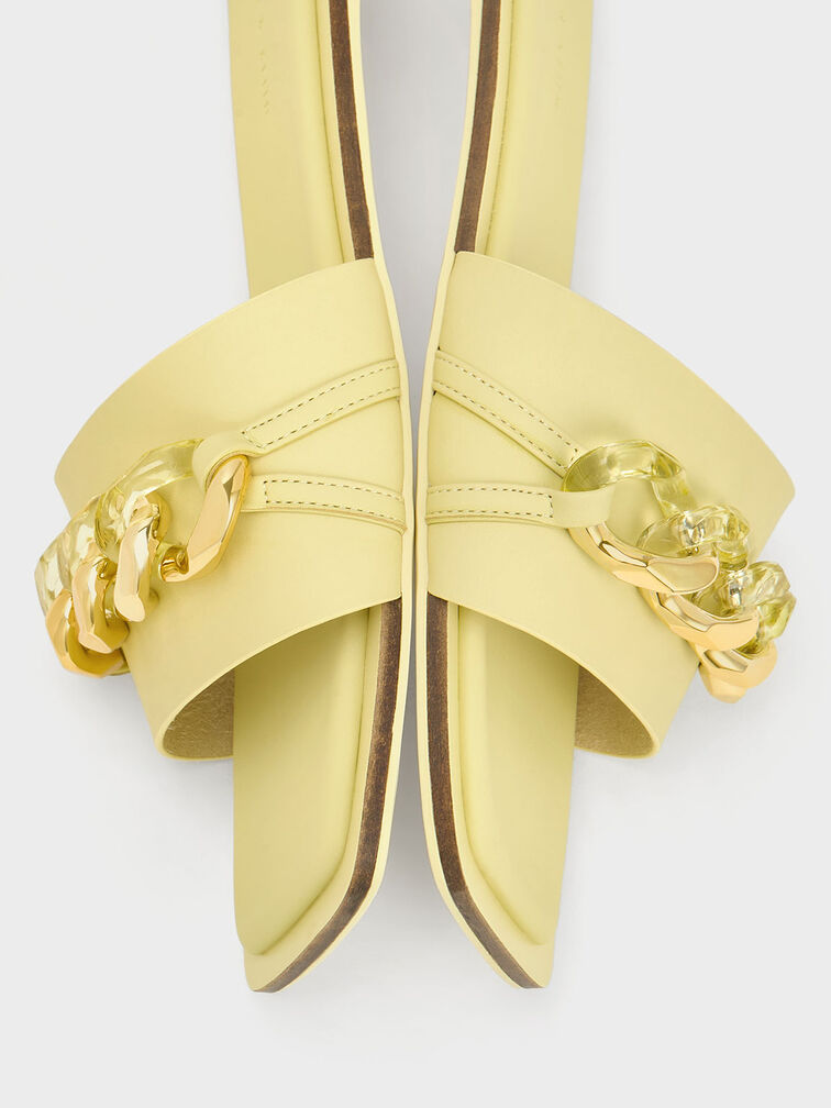 Chunky Chain-Link Slide Sandals, , hi-res