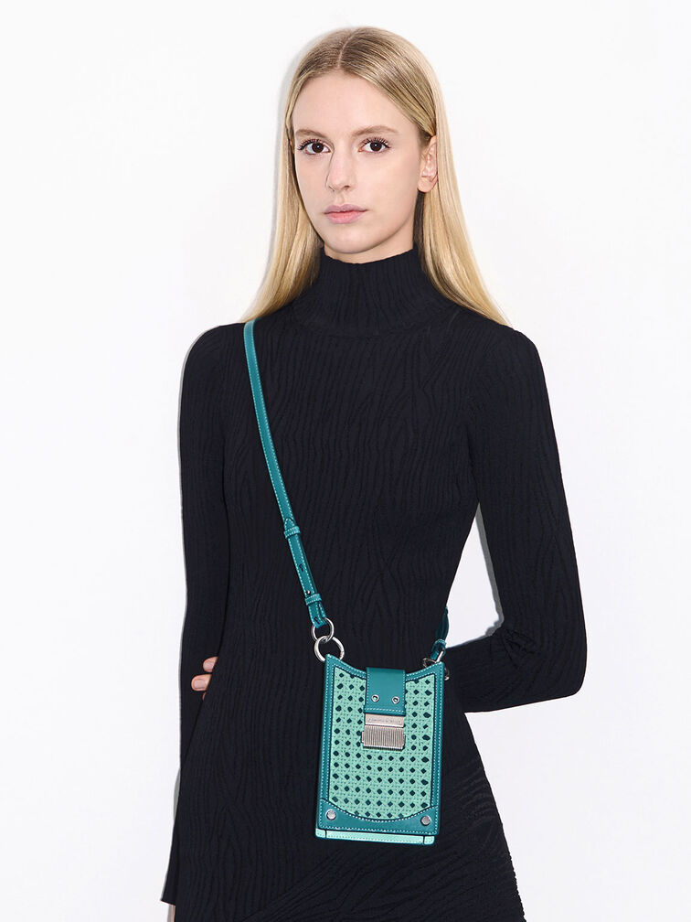 Winslet Belted Woven Phone Pouch, , hi-res
