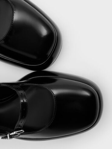 Luella Triple-Strap Mary Jane Platform Pumps, Black Boxed, hi-res