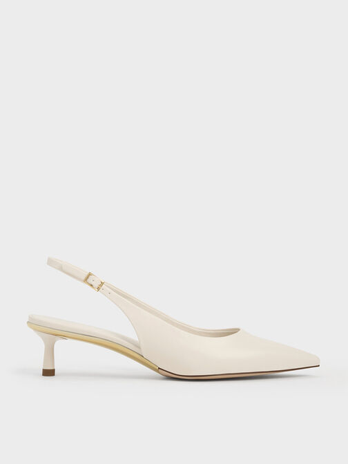 Pointed-Toe Slingback Pumps, , hi-res