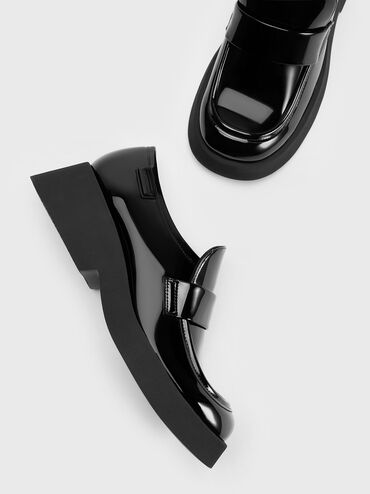 Giselle Strap Chunky Patent Loafers, Black Patent, hi-res