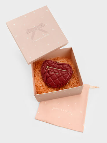 Paffuto Quilted Heart Crossbody Bag, Tomato Red, hi-res