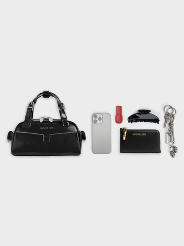 Rachel Multi-Pocket Bowling Bag, Noir, hi-res