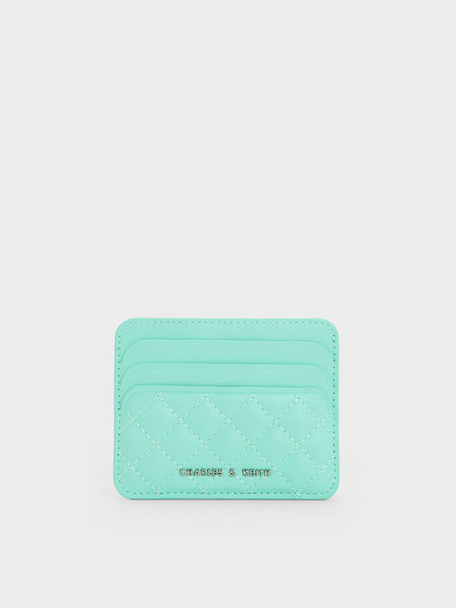 Cleo Quilted Cardholder, Mint Green, hi-res