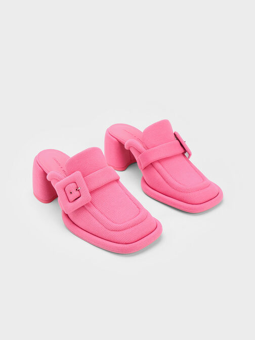 Sinead Woven Buckled Loafer Mules, , hi-res