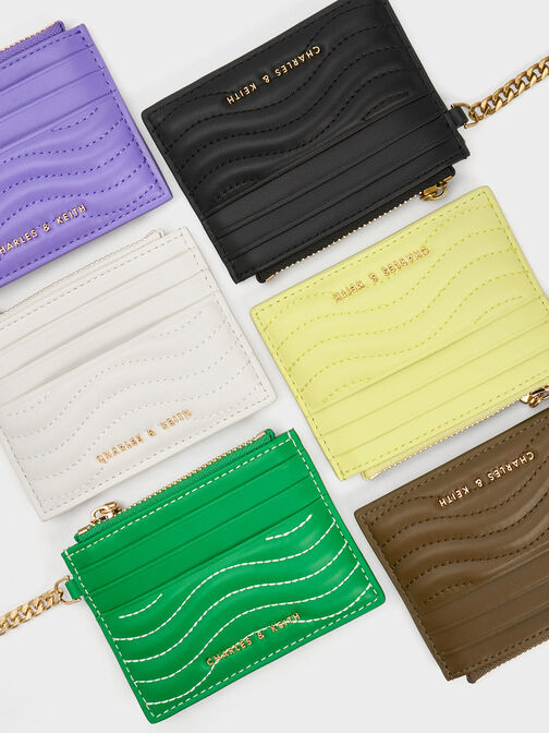 Aubrielle Stitch-Trim Zip Card Holder, , hi-res