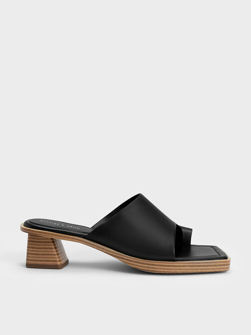 Toe Ring Stacked Heel Sandals, , hi-res