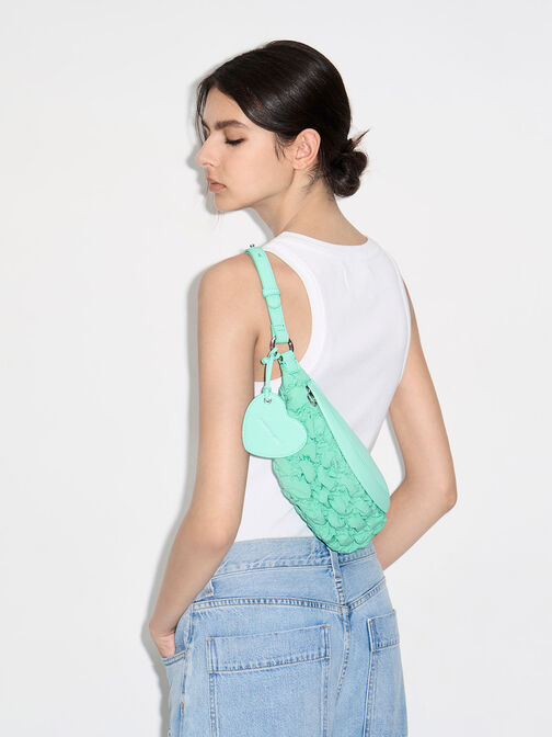 Ruched Nylon Bum Bag, , hi-res
