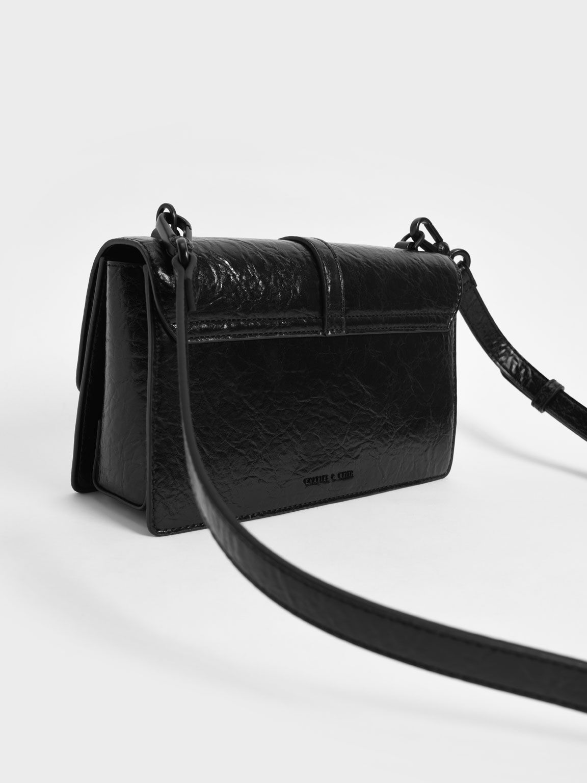 Atlas Single Chain Handle Shoulder Bag, Matte Black, hi-res
