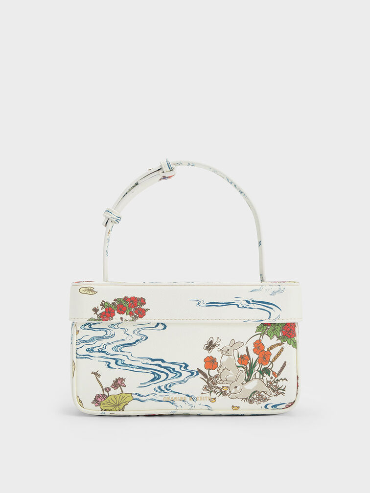Rabbit Illustrated Boxy Bag, , hi-res