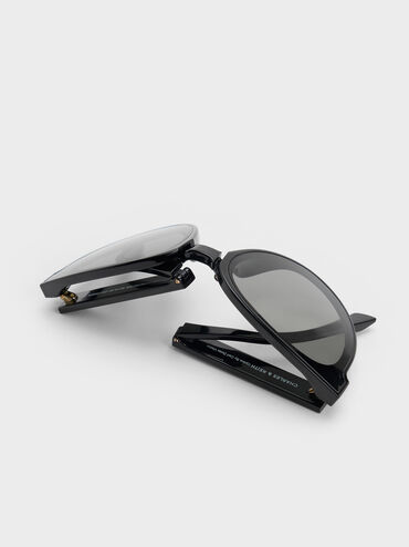 แว่นตากันแดดกรอบทรงนักบินแบบพับได้รุ่น Brea, สีดำ, hi-res