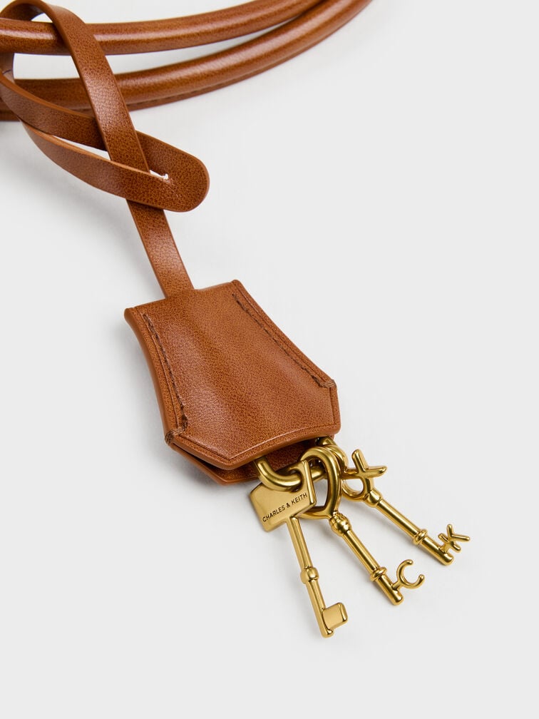 กระเป๋าโท้ททรงสี่เหลี่ยมคางหมูรุ่น Kerry, สีดิสเทรสด์แทน, hi-res