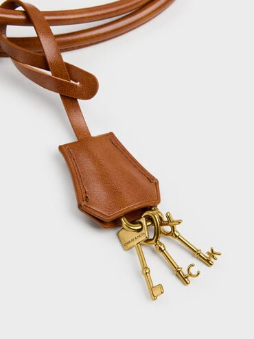 กระเป๋าโท้ททรงสี่เหลี่ยมคางหมูรุ่น Kerry, สีดิสเทรสด์แทน, hi-res