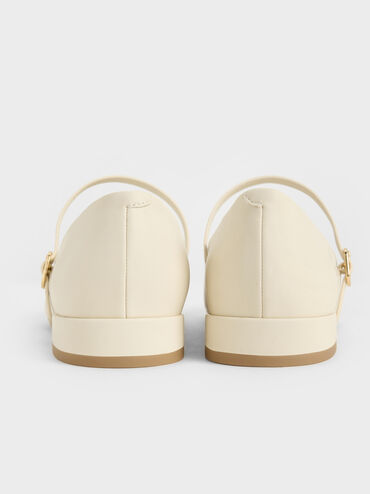 รองเท้าแมรี่เจนหัวรองเท้าแบบมนรุ่น Gertrude, สีชอล์ค, hi-res