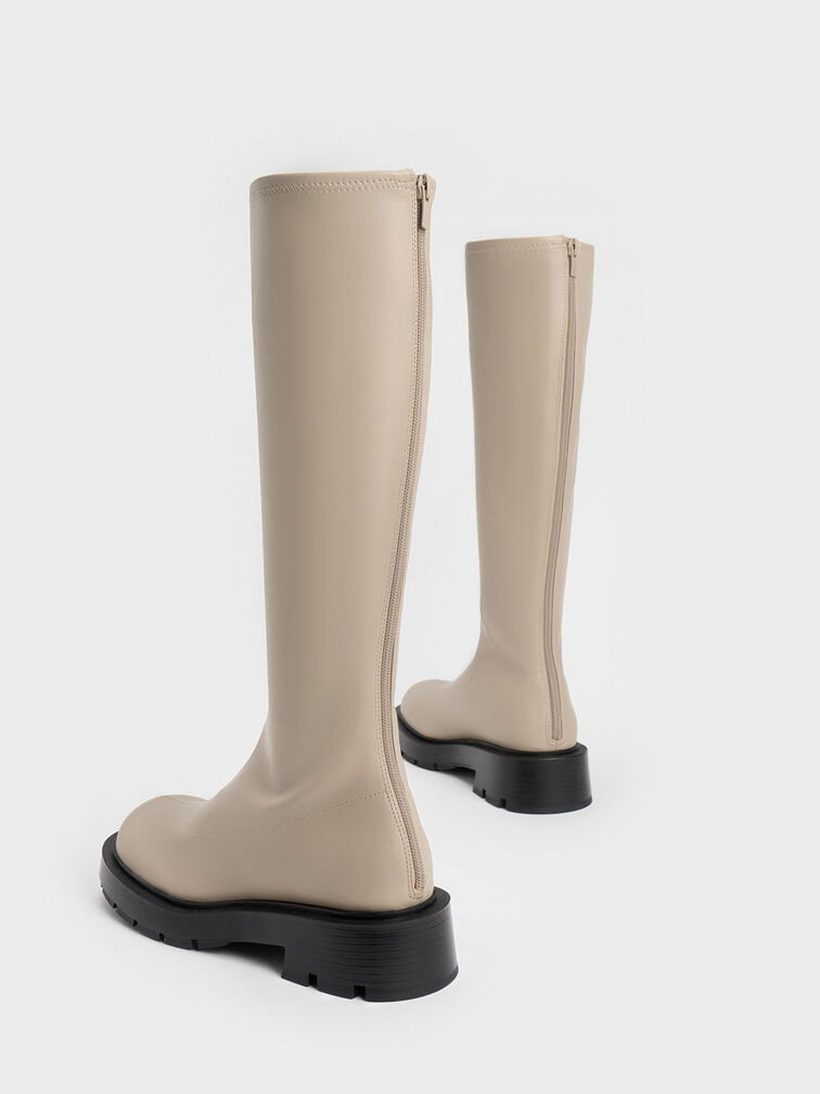 Block Heel Knee-High Boots, , hi-res