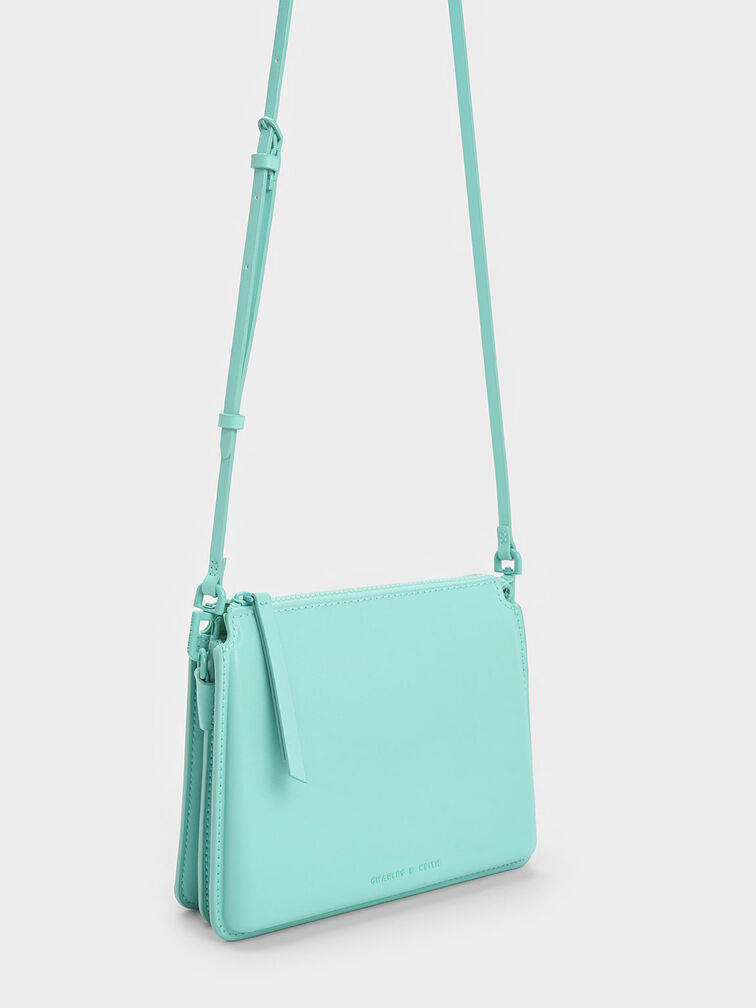 Camelia Trapeze Crossbody Bag, สีเทอควอยซ์, hi-res