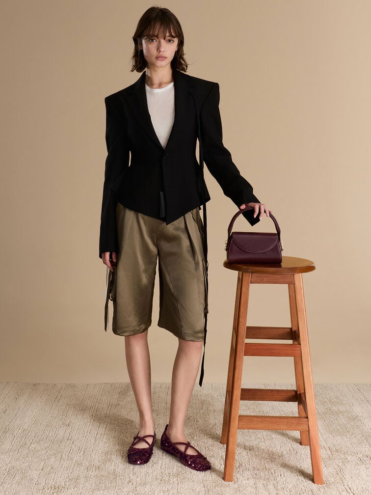 Kaila Front Flap Top Handle Bag, Wineberry Red, hi-res